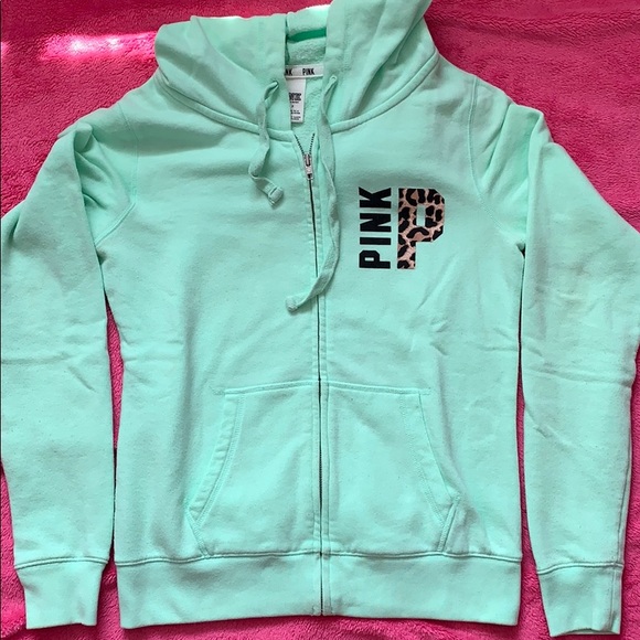 PINK Victoria's Secret Tops - Mint green VIctorias secret PINK zip up hoodie